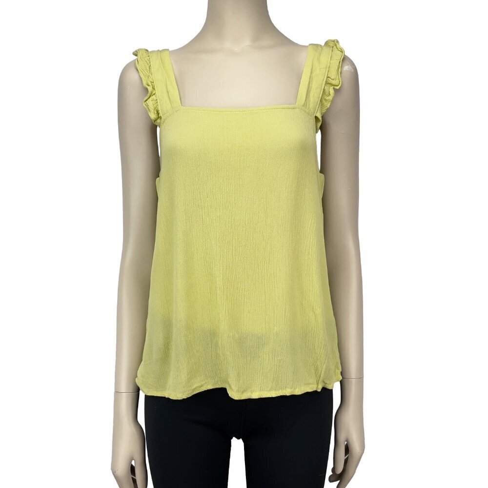 ICHI Flowy Babydoll Tee Ruffles Frills Back Detailling Spring Sleeveless‎ Top M